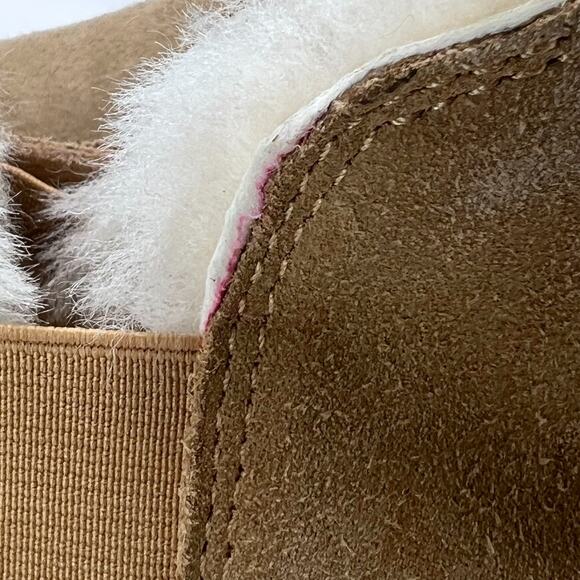 SuperLamb Ongi Sherpa Ankle Boot Suede Beige Round Toe Women's US 6E Wide NWB - Picture 8 of 11